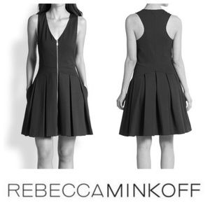 6 Rebecca Minkoff Hayden Pleated zip BLACK dress